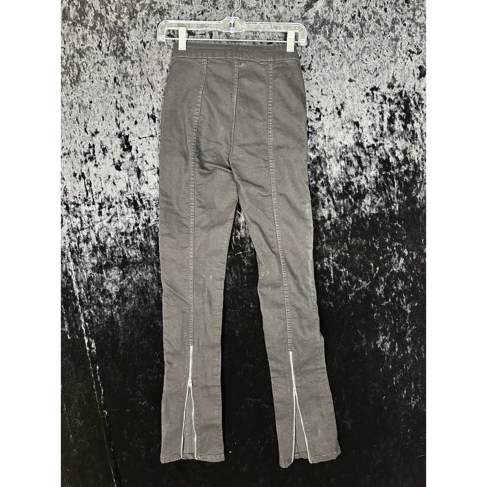 Zara Pants Womens 2 Black Pockets Stretch Skinny Fit Zippers Casual - Picture 5 of 8